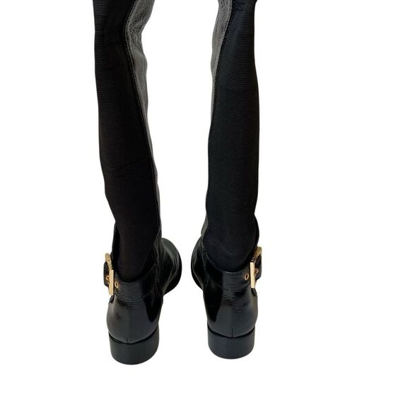 Tory Burch Patent Leather Above the Knee Pull On Riding Boots - Picture 6 of 8